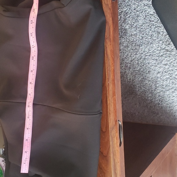 Lattelier Asymmetric Lace Hem Fit and Flare Gather Little Black Dress Sz XL - Picture 12 of 13